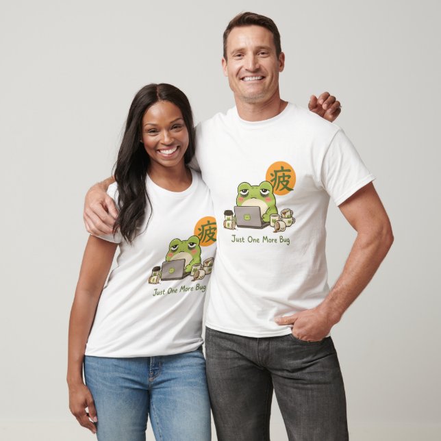 Söt Trött Programmerare Groda – Kawaii Kodande Gro T Shirt (Unisex)