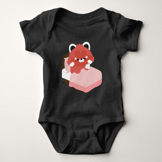 Söt trött röd panda t shirt (Framsida)