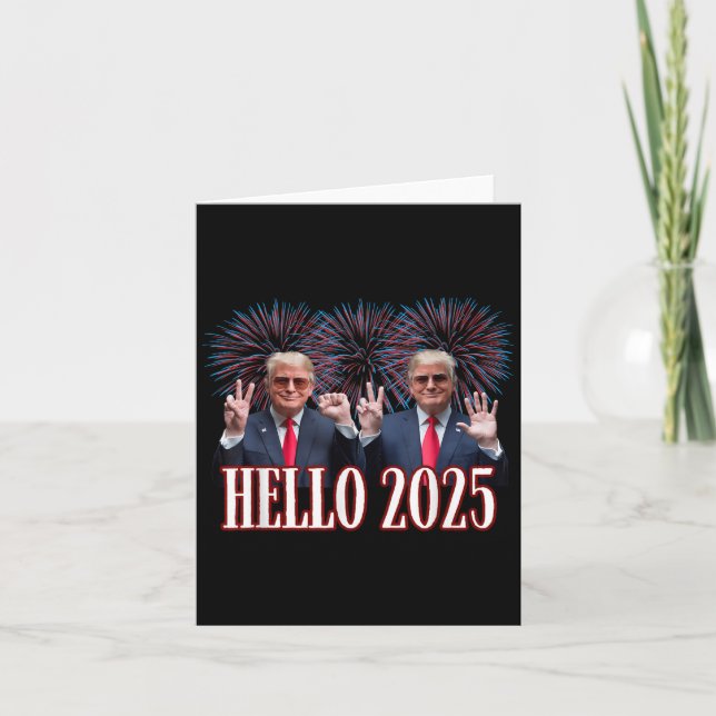 Söt Trump Hej 2025 Nyårsafton Invigning Gör Kort (Framsida)