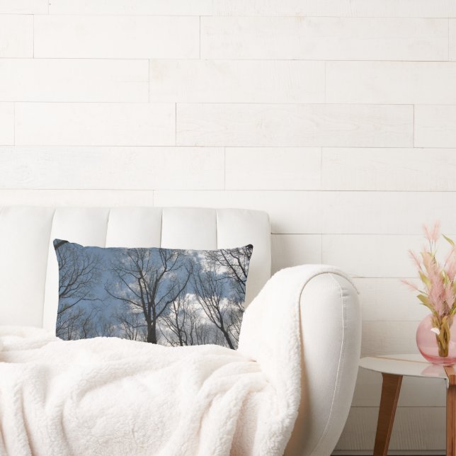 Söt Tulip Poplar Träd Cloudy Himlar Lumbar Lumbarkudde (Soffa)