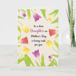 Söt Tulips Mor Dottens Mors dag Kort