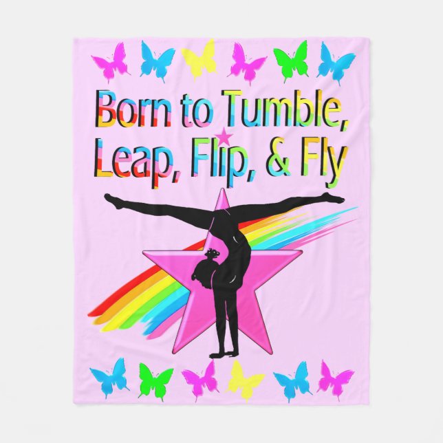 SÖT TUMBLING GYMNAST GIRL FLEECEFILT (Framsidan)