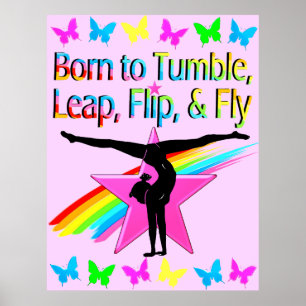 SÖT TUMBLING GYMNAST GIRL POSTER