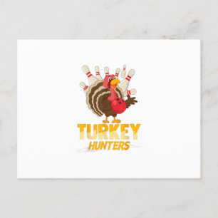 Söt Turkietjägare Rolig bowling Thanksgiving Inbjudan Vykort