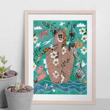 Söt turkos blå barn Noaks ark barn