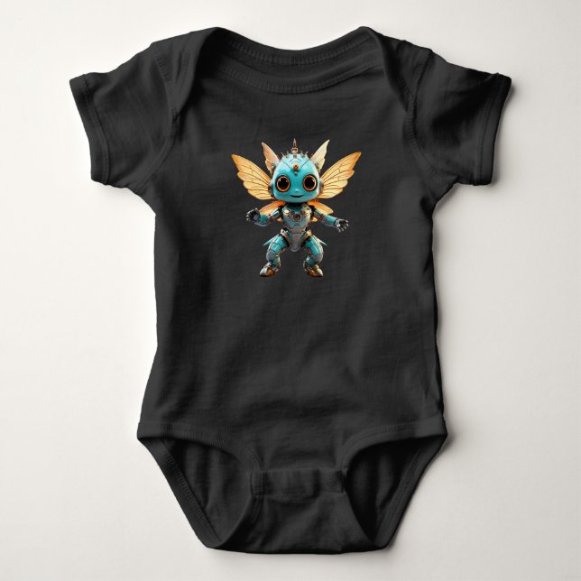 Söt turkos dansande robot pixie t shirt (Framsida)