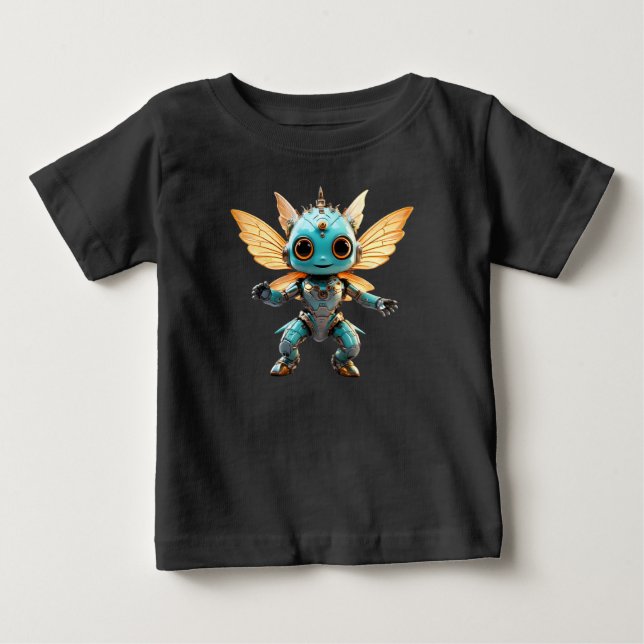 Söt turkos dansande robot pixie t shirt (Framsida)