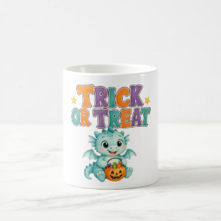 Söt turkos drake och pumpa Halloween Kaffemugg