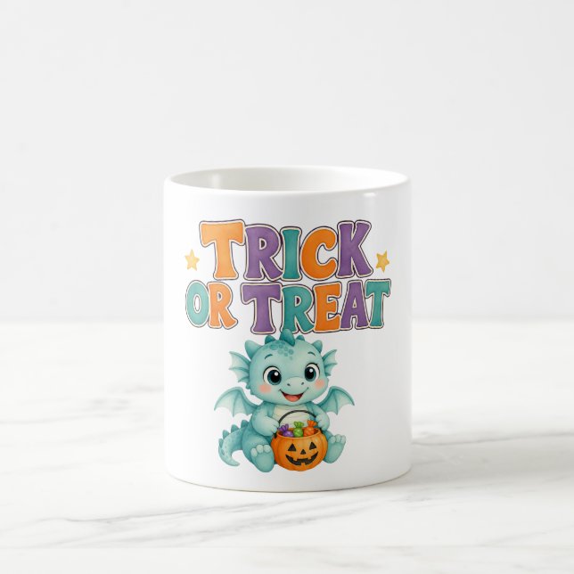 Söt turkos drake och pumpa Halloween Kaffemugg (Center)
