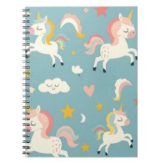 Söt turkos enhörning för barn anteckningsbok