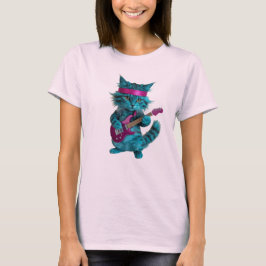 Söt turkos katt t-shirt