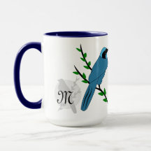 Söt Turkvoise Jay Bird Monogram