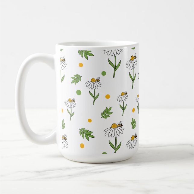 Söt tusenskönas- och binomfattande sömlös mönster kaffemugg (Vänster)