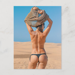 Söt Tushy Bikini flicka Vykort