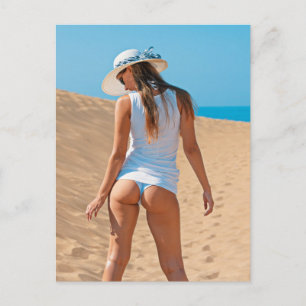 Söt Tushy-bikiniflicka foto Vykort