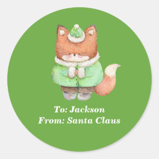 Söt Tvättbjörn Djur Jul Från Tomte Runt Klistermärke
