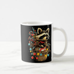 Söt Tvättbjörn Festiv Vinter Scen Skogsdjur Kaffemugg