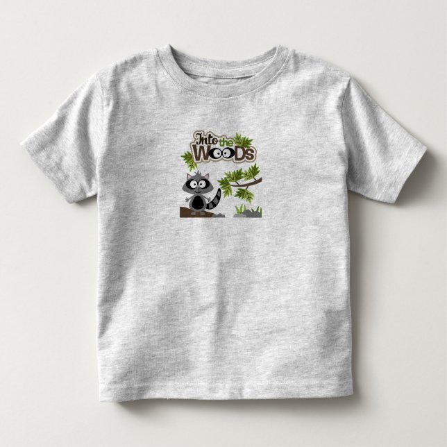 Söt Tvättbjörn i Skogen Barn T-Shirt (Framsida)