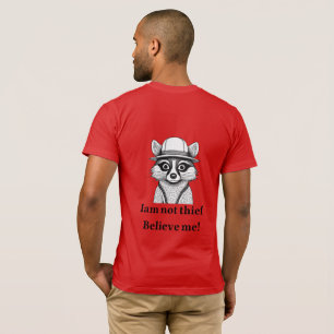 Söt tvättbjörn som bär en safarihatt t shirt