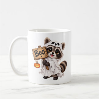 Söt Tvättbjörnspök Halloween BOO-mugg Kaffemugg