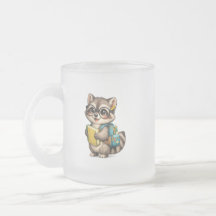 Söt tvättbjörnstudent Frostad Glas Mugg