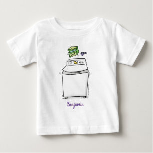 Söt tvättmaskin tvätt tecknad illustration t shirt