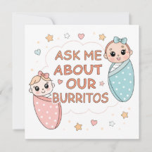 Söt tvillingbabyburrito-annonsillustration