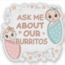Söt tvillingbabyburrito-kunngörandetextning