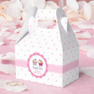Söt Twin Girl Baby Shower Carriage Favor Box Presentaskar