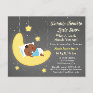 Söt Twinkle Twinkle Little Star Baby Brun Dusch Inbjudningar