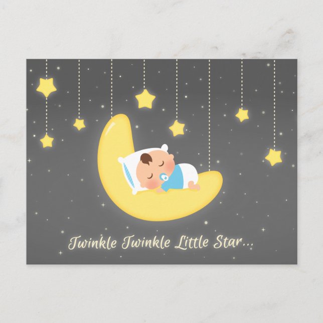 Söt Twinkle Twinkle Little Star Baby Nyfödd Vykort (Framsida)