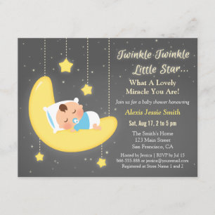 Söt Twinkle Twinkle Little Star Baby Shower Inbjudningar
