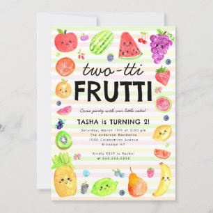 Söt TWO-tti Frutti Sommar Frukt 2-årsdag Inbjudningar