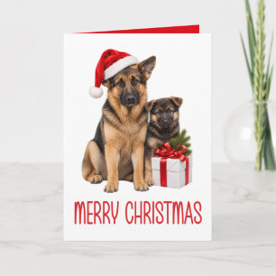 Söt tysk schäfer jul hund älskare kort