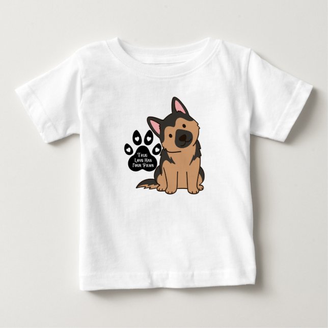 Söt tysk schäfer-valp fot citat t shirt (Framsida)