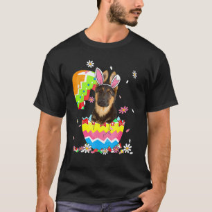 Söt tysk schäferhund hund jakt ägg kanin påsk t shirt