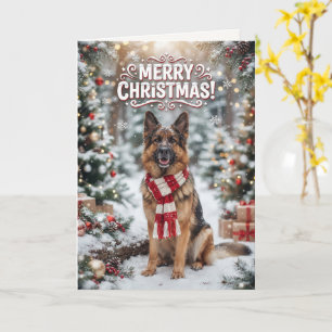 Söt tysk schäferhund jul hundälskare kort