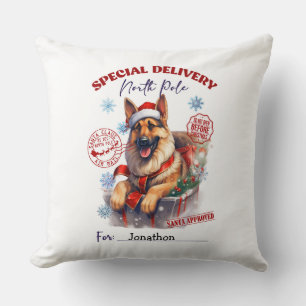 Söt tysk schäferhund jul kastkudde kudde