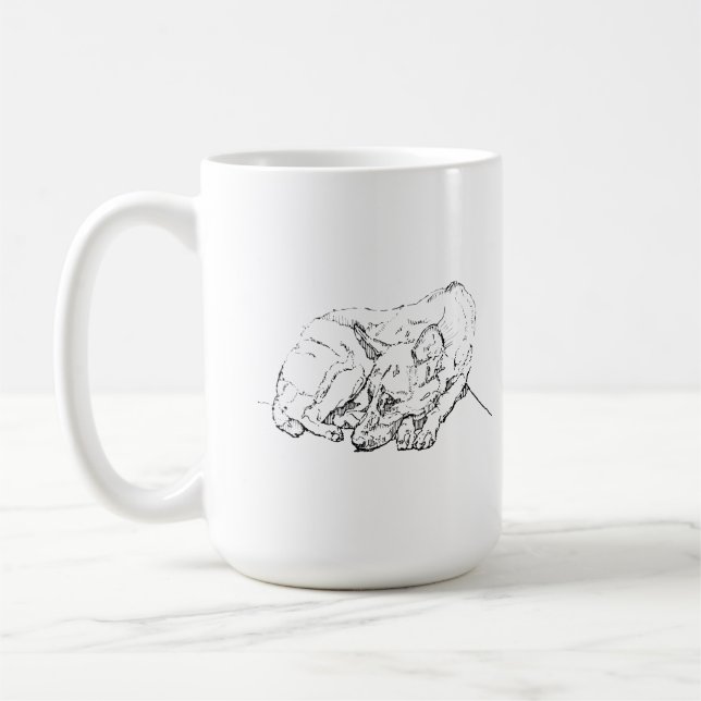Söt tysk schäferpersonlig kaffe kaffemugg (Vänster)