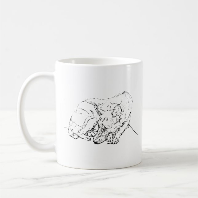 Söt tysk schäferpersonlig kaffe kaffemugg (Vänster)