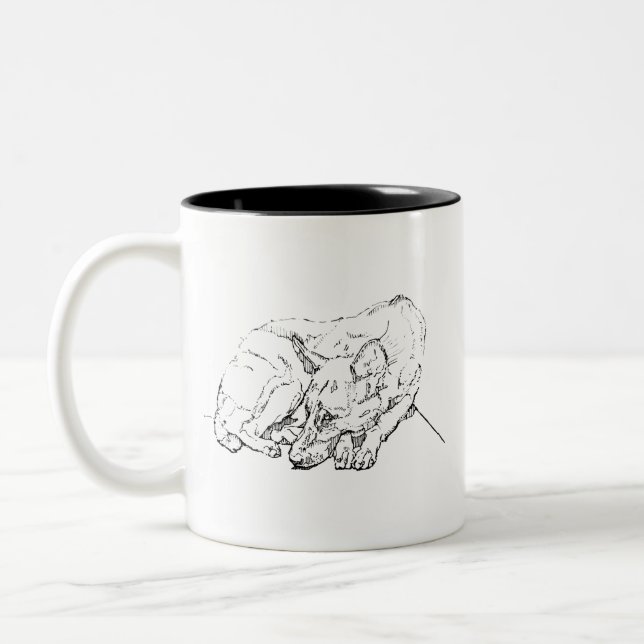 Söt tysk schäferpersonlig kaffe Två-Tonad mugg (Vänster)