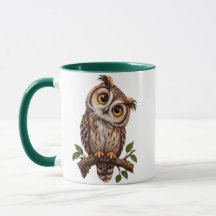 Söt uggla dubbelsidig kaffemugg