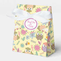 Söt uggla gul förmånslåda