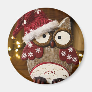 Söt uggla jul trä magnet