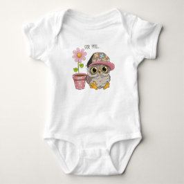 Söt uggla med blomma Babyoverall - Söt blomsterpry T Shirt