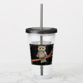 Söt Uggla Necklace på Gren Stars White Gräns Take Away Mugg