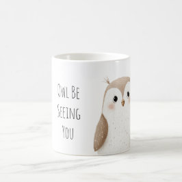 Söt uggla ser dig  kaffemugg