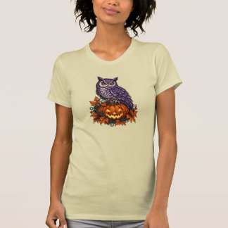 Söt Ugglapumpa Halloween Kvinnor Krämfärgad T-Shir T Shirt