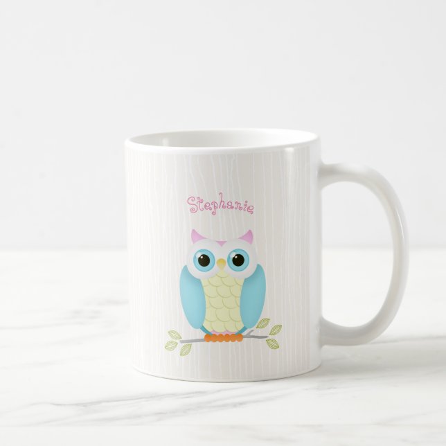 Söt Uggle Födelsedag Kaffemugg (Höger)