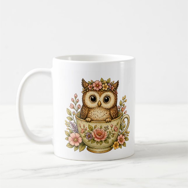 Söt Uggle Kaffe Kopp (Vänster)